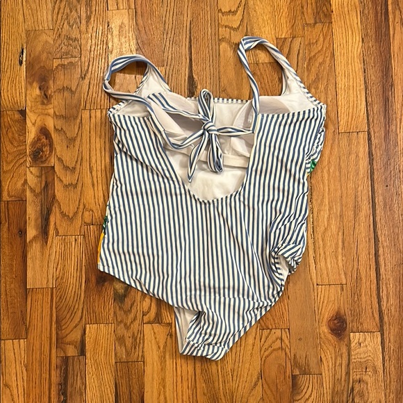 Kona Sol Blue and White One Piece Swimsuit - Picture 2 of 5